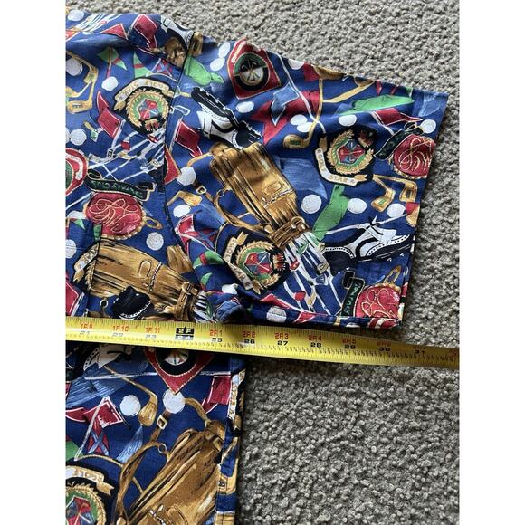 Vintage Jos A Banks Golf Print Button Up Shirt Mens XLarge 100% Cotton All Over - Picture 5 of 7